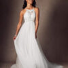 Elegant A-Line Custom Wedding Dress with Lace & Beaded Details