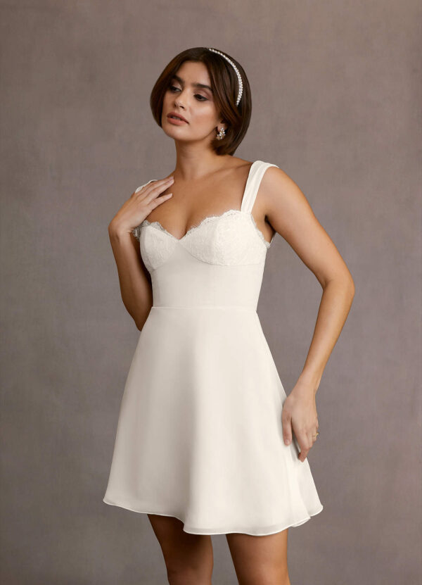 Sparkly Mini Wedding Dress – Chiffon & Lace