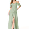 Chiffon Bridesmaid Dress – V-Neck & Leg Slit
