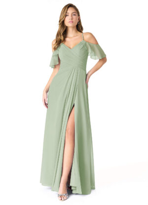 Chiffon Bridesmaid Dress – V-Neck & Leg Slit