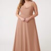 Elegant A-Line Bridesmaid Dress – Cowl Neckline & Spaghetti Straps