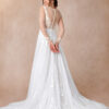Vintage-Inspired A-Line Wedding Dress with 3D Florals & Lace Details