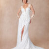 Vintage-Inspired A-Line Wedding Dress with 3D Florals & Lace Details