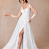 Vintage-Inspired A-Line Wedding Dress with 3D Florals & Lace Details