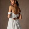 Elegant Off-Shoulder A-Line Wedding Dress with Lace & Beading
