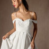 Elegant Off-Shoulder A-Line Wedding Dress with Lace & Beading