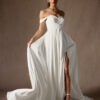 Elegant Off-Shoulder A-Line Wedding Dress with Lace & Beading