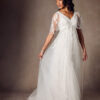 Elegant Vintage A-Line Wedding Dress with Lace & Sequins