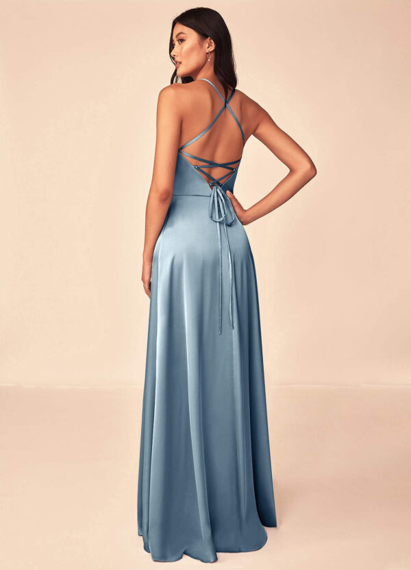 Elegant Custom Bridesmaid Dress – V-Neck & Spaghetti Straps