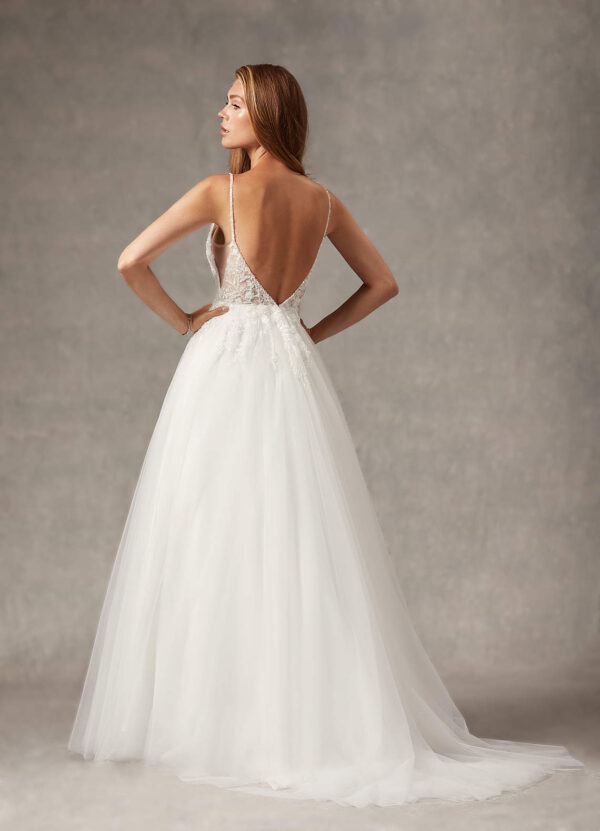 Sparkly Custom Wedding Dress – V-Neck & Sequins