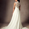 Vintage A-Line Wedding Dress with Beaded Detail & Chapel Train
