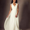 Vintage A-Line Wedding Dress with Beaded Detail & Chapel Train