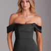 Off-Shoulder Bridesmaid Dress – Satin & Slit