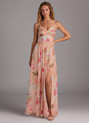 Elegant Chiffon Bridesmaid Dress – V-Neck & Bow Tie Back
