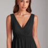 Elegant A-Line Bridesmaid Dress – V-Neck, Ruched & Pleated