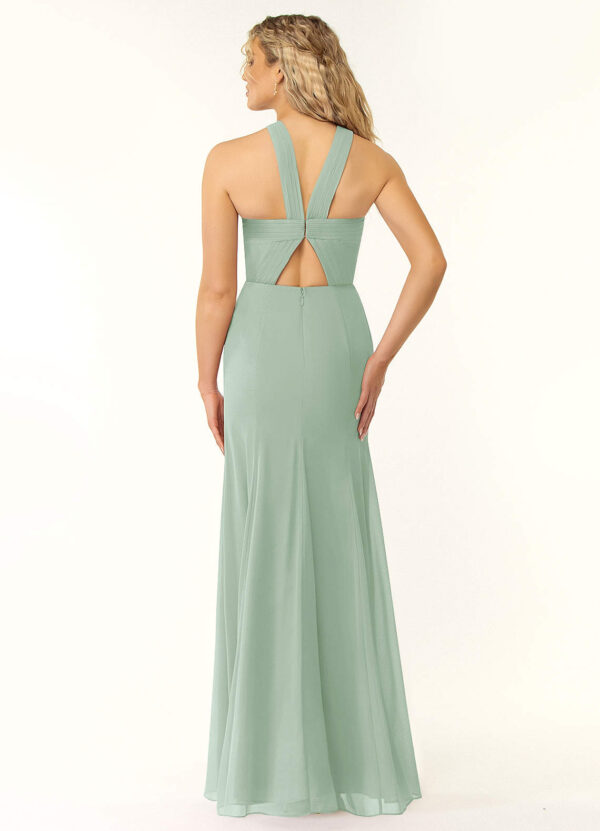 Elegant Bridesmaid Dress – A-Line Chiffon with Pleated Detail