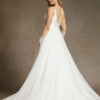 Elegant A-Line Wedding Dress with V-Neck & V-Back – Affordable & Customizable