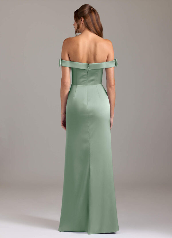 Elegant Custom Bridesmaid Dress – Off-The-Shoulder & Bow