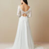 Elegant Custom Wedding Dress – Beaded Lace, V-Back & Sweep Train