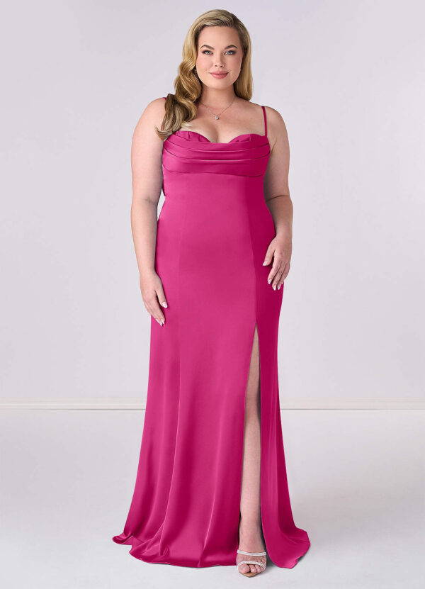 Custom Bridesmaid Dress – Sweetheart Neckline & Leg Slit