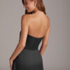 Elegant Convertible Bridesmaid Dress – Strapless, A-Line, Leg Slit