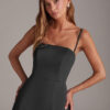 Elegant Convertible Bridesmaid Dress – Strapless, A-Line, Leg Slit