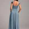 Elegant Bridesmaid Dress – Sweetheart Neckline & Leg Slit