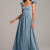 Elegant Bridesmaid Dress – Sweetheart Neckline & Leg Slit