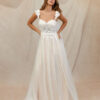 Boho Custom Wedding Dress – Lace, Beaded, & Leg Slit