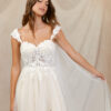 Boho Custom Wedding Dress – Lace, Beaded, & Leg Slit