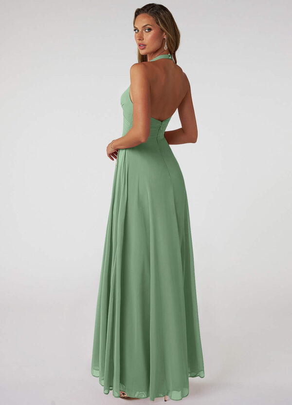 Elegant Custom Bridesmaid Dress – Pleated Chiffon