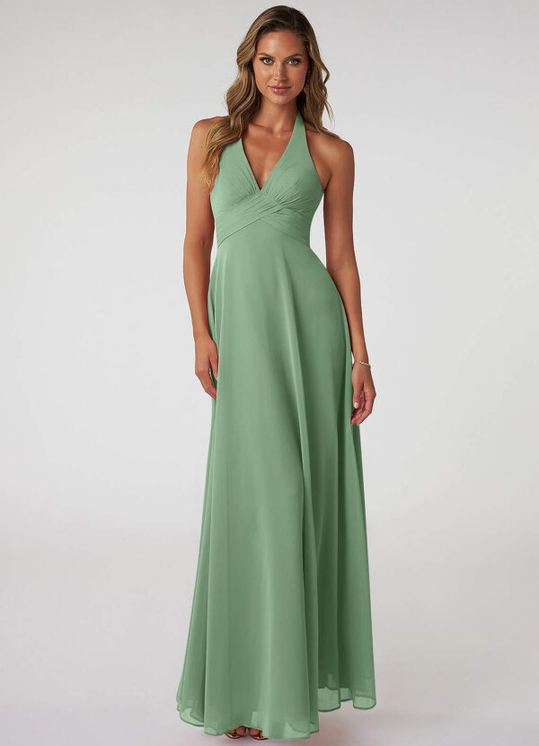 Elegant Custom Bridesmaid Dress – Pleated Chiffon