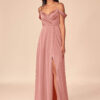 Elegant Bridesmaid Dress – A-Line with Pleats & V-Neck