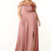 Elegant Bridesmaid Dress – A-Line with Pleats & V-Neck