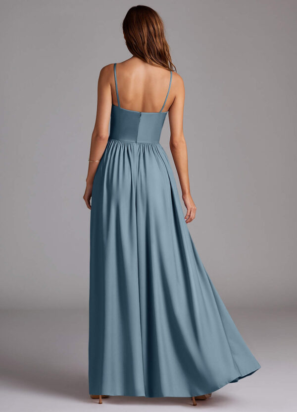 Convertible Satin Bridesmaid Dress – Off Shoulder & Slit