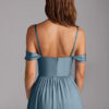 Convertible Satin Bridesmaid Dress – Off Shoulder & Slit