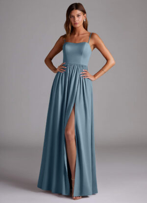 Convertible Satin Bridesmaid Dress – Off Shoulder & Slit