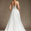Beach Wedding Dress – Lace, Slit & 3D Florals