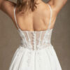 Beach Wedding Dress – Lace, Slit & 3D Florals
