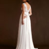 Elegant A-Line Wedding Dress with Embroidered Lace – V Back, Sleeveless