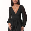 Chiffon Bridesmaid Dress – V-Neck & Bow Back