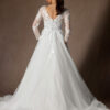 Romantic Custom Wedding Dress – V-Back, Beaded Lace & Long Sleeves