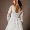 Romantic Custom Wedding Dress – V-Back, Beaded Lace & Long Sleeves
