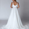 Chic Satin Wedding Dress – Pleated A-Line Style
