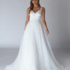 Chic Satin Wedding Dress – Pleated A-Line Style