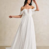 Elegant A-Line Wedding Dresses with Sweetheart Neckline & Off The Shoulder Sleeves