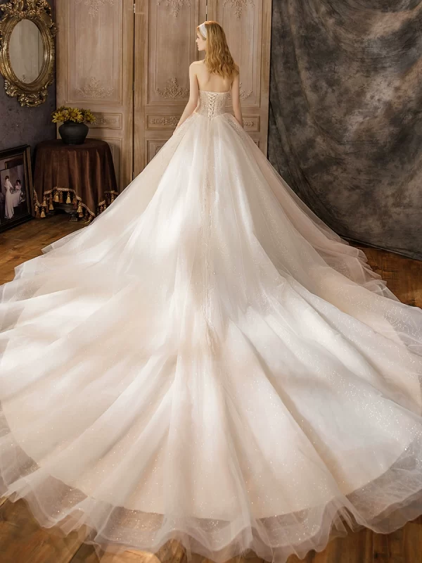 Sequin Strapless A-Line Gown