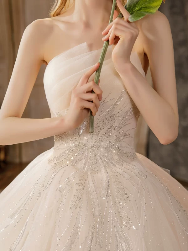 Sequin Strapless A-Line Gown