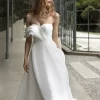 Asymmetrical A-line Organza Wedding Dress