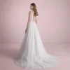 V-Neck A-Line Tulle Wedding Dress